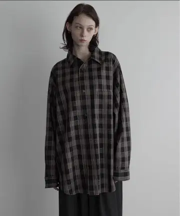 로머 라메 체크 셔츠 M 사이즈