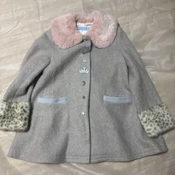 MILK 퍼 옷깃 그레이 코트