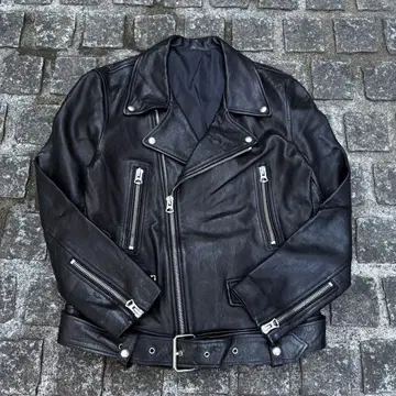 한 점뿐인 램 가죽 더블 지퍼 라이더 자켓