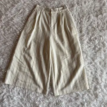 JEANASIS 여성용 큐롯 F 스트라이프 화이트 스트레치