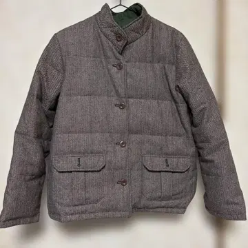 헤링본 리버서블 다운 자켓