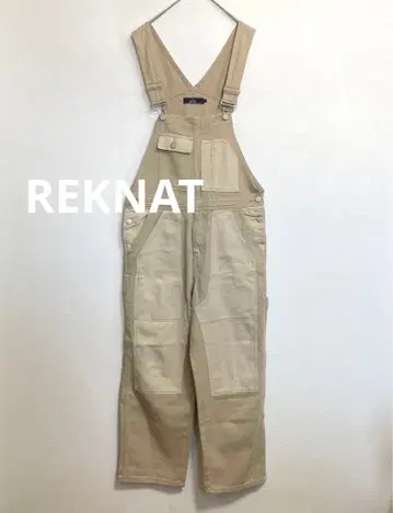 REKNAT 패치워크풍 오버롤 점프수트 올인원 베이지 S