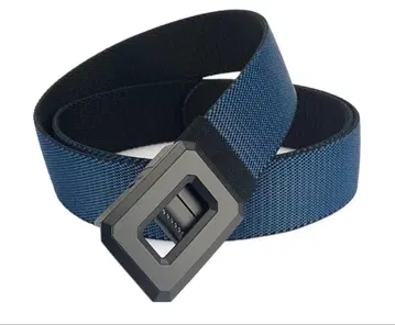 벨트 조정 가능 양면 택티컬 벨트 합금 로터리 중공 버클 포함 네이비