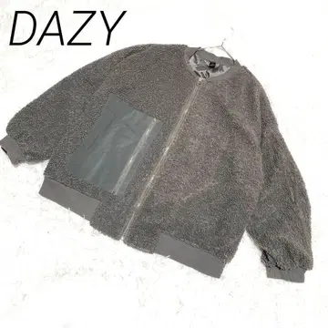 DAZY 여성용 집업 점퍼 그레이 L 반짝이는 지퍼