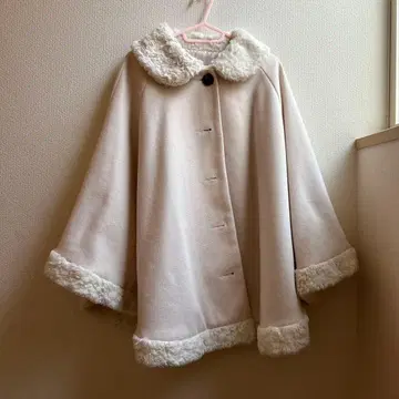 인조 모피 카라 부착 판초 F 사이즈