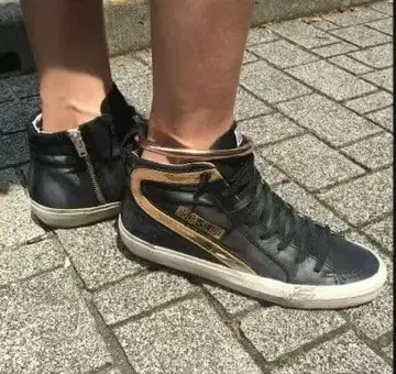 골든구스 하이컷 골드 라인 스니커즈 35