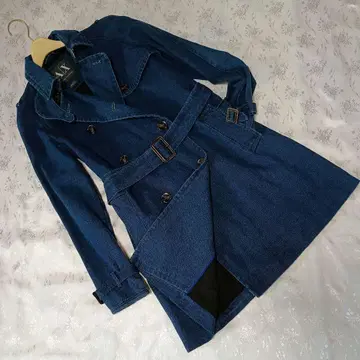 아르마니 익스체인지 트렌치코트 데님 더블 네이비