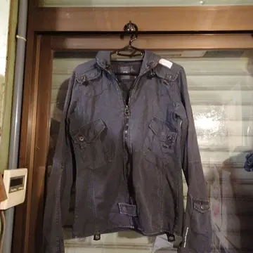 지스타로우 밀리터리 블루종 자켓