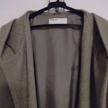 울 후드 부착 코트 모스그린