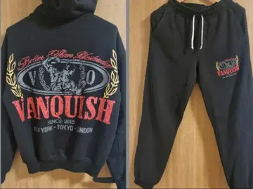 [VANQUISH] 풀 집업 후드티 S 사이즈 블랙 셋업