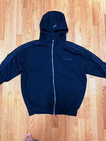 CRONOS 블랙 풀 지퍼 후디 M 사이즈