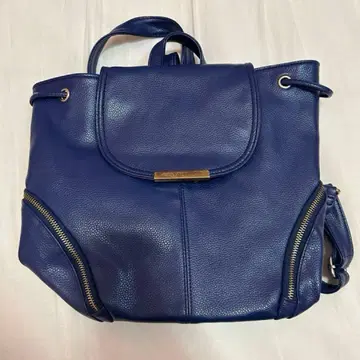 네이비 합성 피혁 백팩 백팩