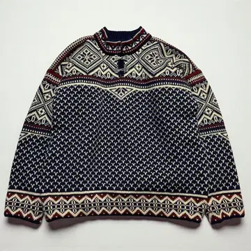 새상품급 툴레 오브 노르웨이 노르딕 무늬 티롤 스웨터 울 M