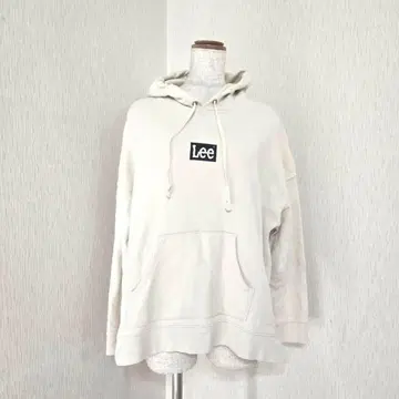 Lee 풀오버 후드티 로고 후디 [ L ] 아이보리 무지 면100%