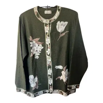 여성용/미세스/시니어 ALTMODER 꽃 패턴 니트 가디건 캐시미어