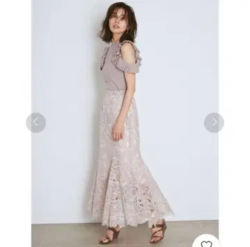 스나이델 커팅 레이스 머메이드 스커트