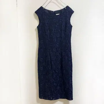 시즈 포멀 드레스 네이비 올 패턴 전체 레이스 원피스