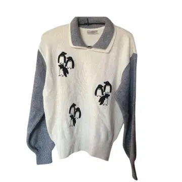 여성용/미세스/시니어 NEW YORK D.C 펭귄 패턴 니트 레트로