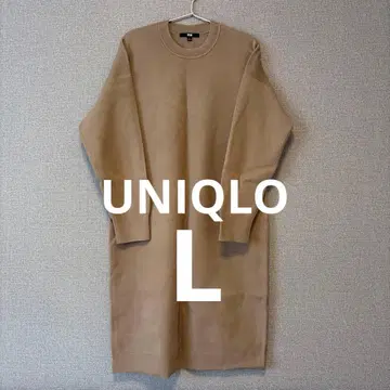 유니클로 수플레 스무스 원피스 L 베이지