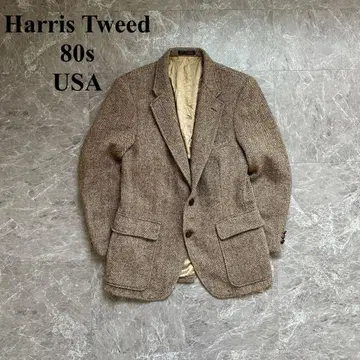 80s 해리스 트위드 (M 상당) 헤링본 테일러드 자켓