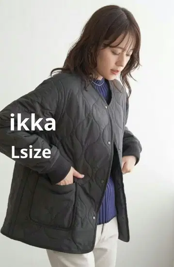 ikka 리버서블 블루종 L 블랙