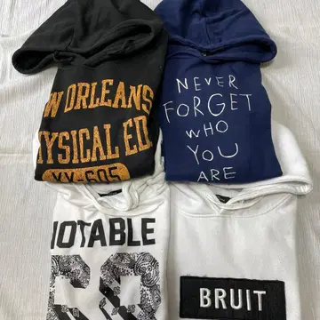 남성용 후드티 후드 부착 트레이닝복 M.L 사이즈 4장 세트