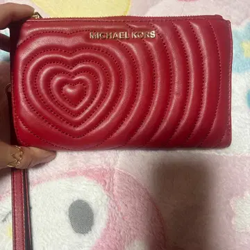 마이클코어스 하트 레드 2단 장지갑