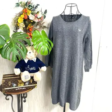 AVATI 그레이 7부 소매 니트 원피스 3 ( L 상당 )