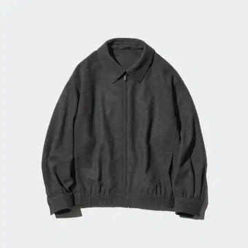 유니클로 브러쉬드 저지 오버 사이즈 블루종 다크 그레이 L