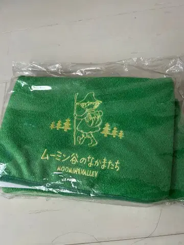 무민 계곡 타월 그린 컬러 담요