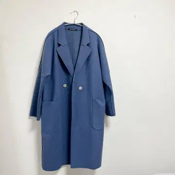 SPRAY PREMIUM 블루 체스터 코트 프리 사이즈