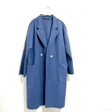 SPRAY PREMIUM 블루 체스터 코트 프리 사이즈