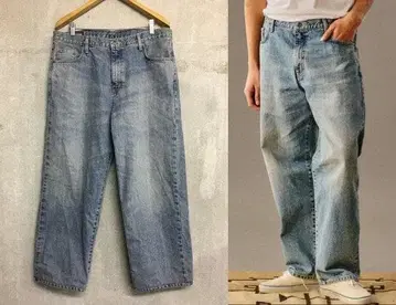 에드윈 니트 새상품급 와이드 테이퍼드 데님 팬츠 K80231