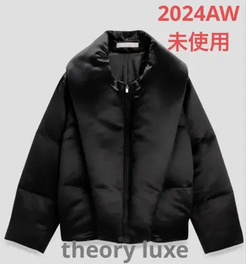 [ 미사용 ] 2024AW theory luxe 숏 다운 코트 38 블랙