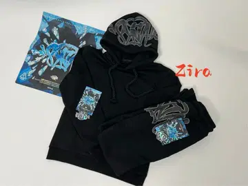 SynaWord 아메리칸 캐주얼 블랙 후드티 & 스웨트 팬츠