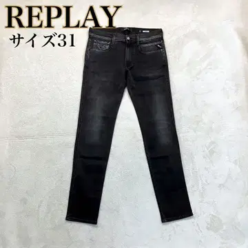 [ 새상품 ] REPLAY 리플레이 데님 팬츠 사이즈 31 블랙 스트레치