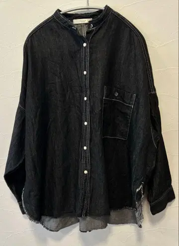 hanch치 오버 데님 셔츠 프린지