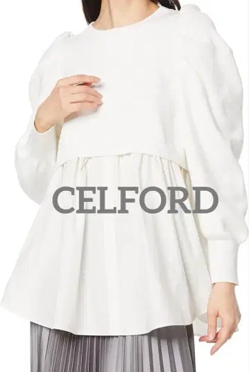 CELFORD 백리본 레이어드 니트 풀오버
