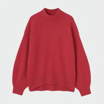 PLST EFM 울 미들 게이지 터틀넥 스웨터 레드 M