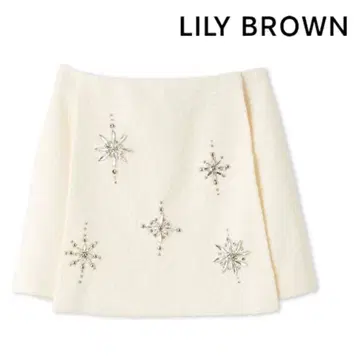릴리 브라운 눈송이 비쥬 미니 스커트 화이트
