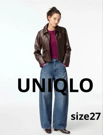 유니클로 UNIQLO 배기 커브 청바지 size 27 블루