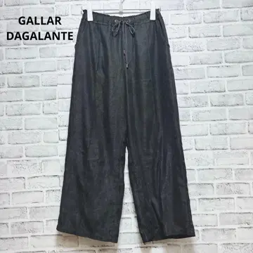 [ 개럴개런트 ] 와이드 팬츠. 깔끔한 캐주얼, 허리밴딩. 블랙 F