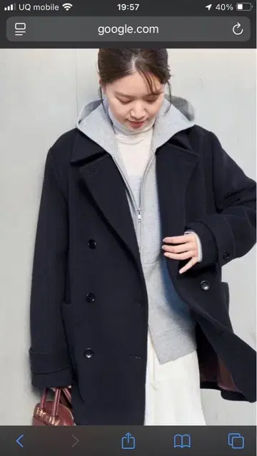 IENA 이에나 지롱 라무 P 코트 네이비 38