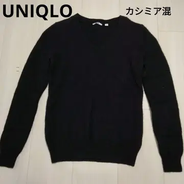 UNIQLO 유니클로 캐시미어 혼방 V넥 스웨터 블랙 여성용 L