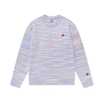 KIRSH 긴팔 니트 스웨터 그라데이션 파스텔 스트라이프