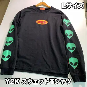 구제 의류 Ktt Y2K 에이리언 프린트 맨투맨 L 사이즈