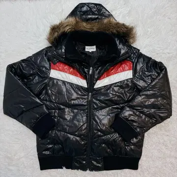 컨버스 다운 자켓 Y2K 퍼 그런지 헤이세이 광택 시크 스타일 블랙