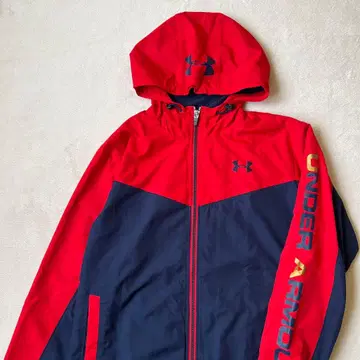 UNDER ARMOUR 언더아머 S 나일론 자켓 빨간색 네이비