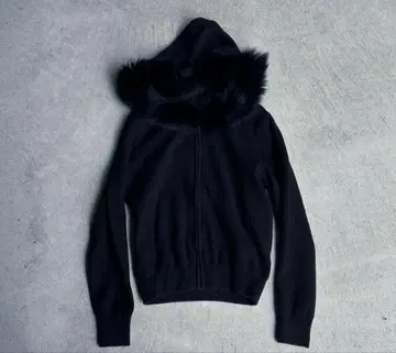 00s archive 퍼 후드 집업 니트