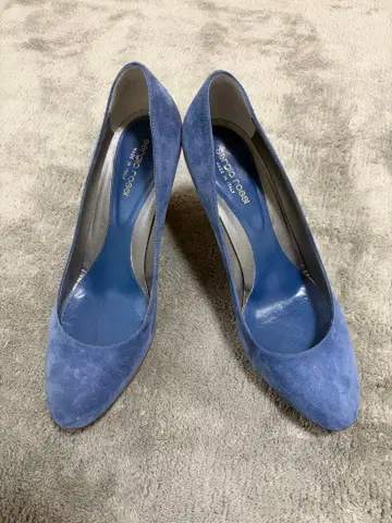 세르지오 로시 스웨이드 웨지 펌프스 블루 40